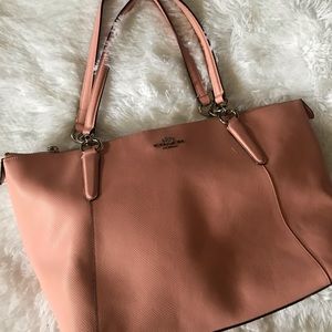 Coach like new pink leather tote